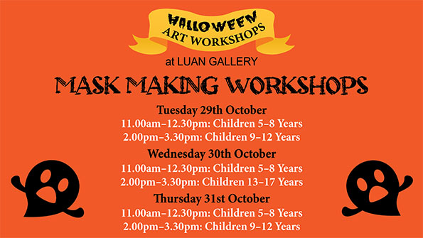 Halloween Mask Making Workshops at Luan Gallery